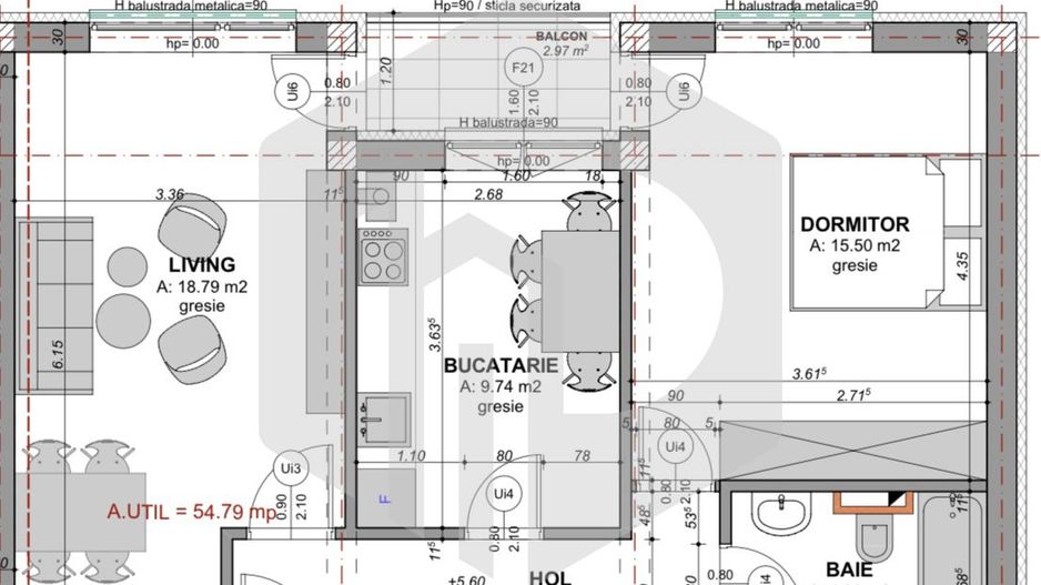 Etaj 2-La cheie | Apartament 2 Camere/Doamna Stanca - Poză 2