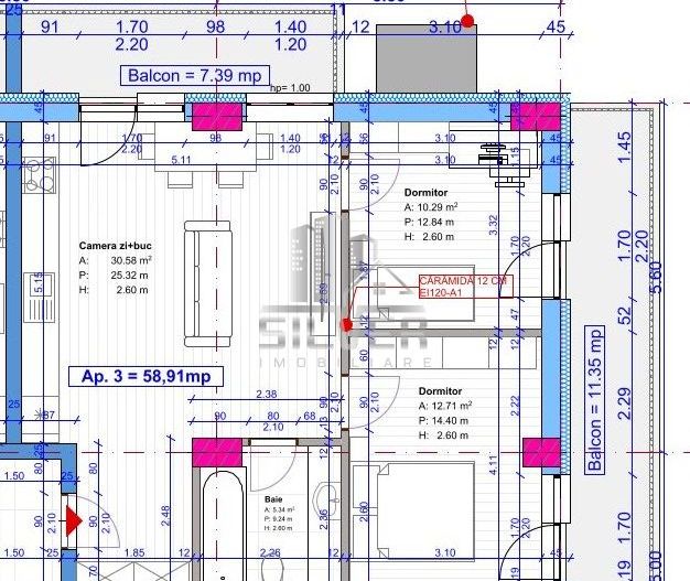 Apartament cu 3 camere/59 mp/Terasa 26mp/imobil NZEB. - Poză 3