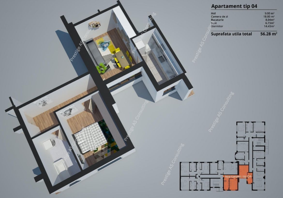 Apartament Decomandat 2 Camere | RATE DEZVOLTATOR 10 ANI | Freidorf - Schiță 8