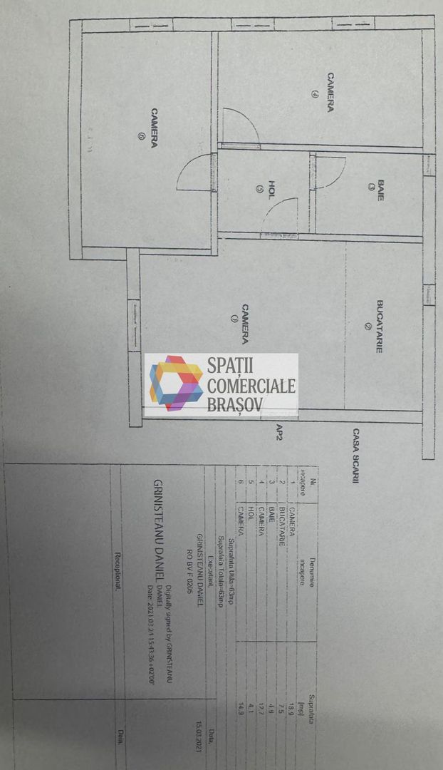 Spatiu comercial de închiriat  Brasov - 63 mp # spatii-comerciale-brasov.ro - Schiță 5