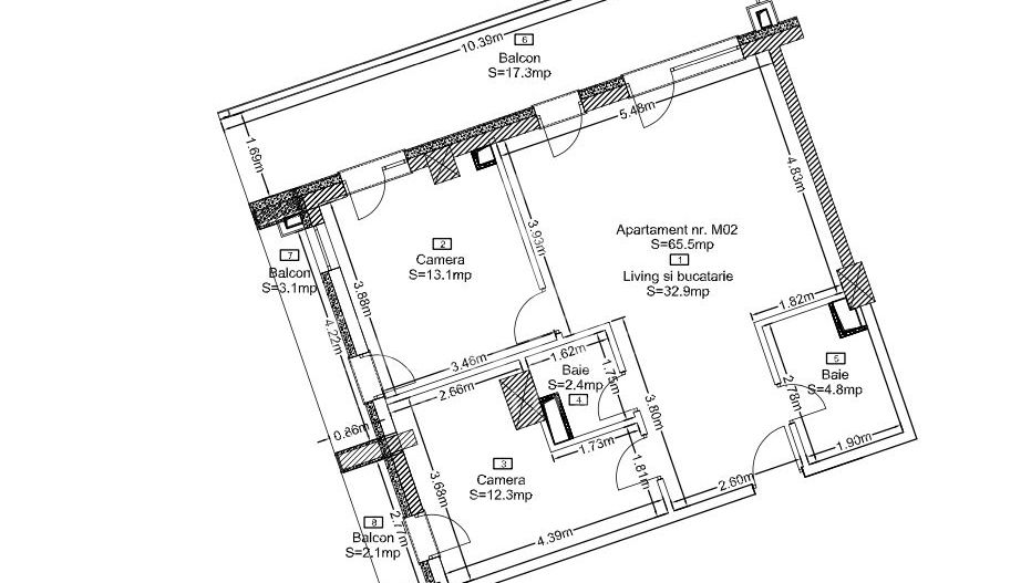 Apartament 3 camere | Terasă + 2 balcoane | 0% comision | Wings - Schiță 10