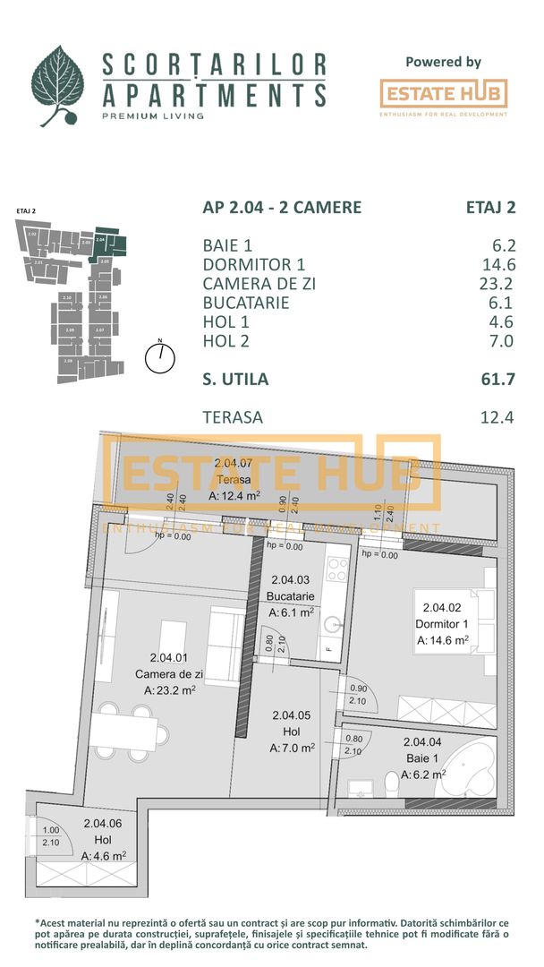 Apartament nou 2 camere Zona Centrala | Comision 0% - Poză 2