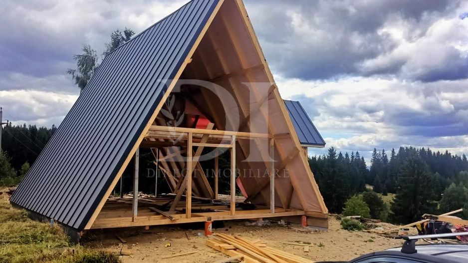 Cabana tip A frame si teren 1000 mp de vanzare / Marisel . Cluj - Poză 1