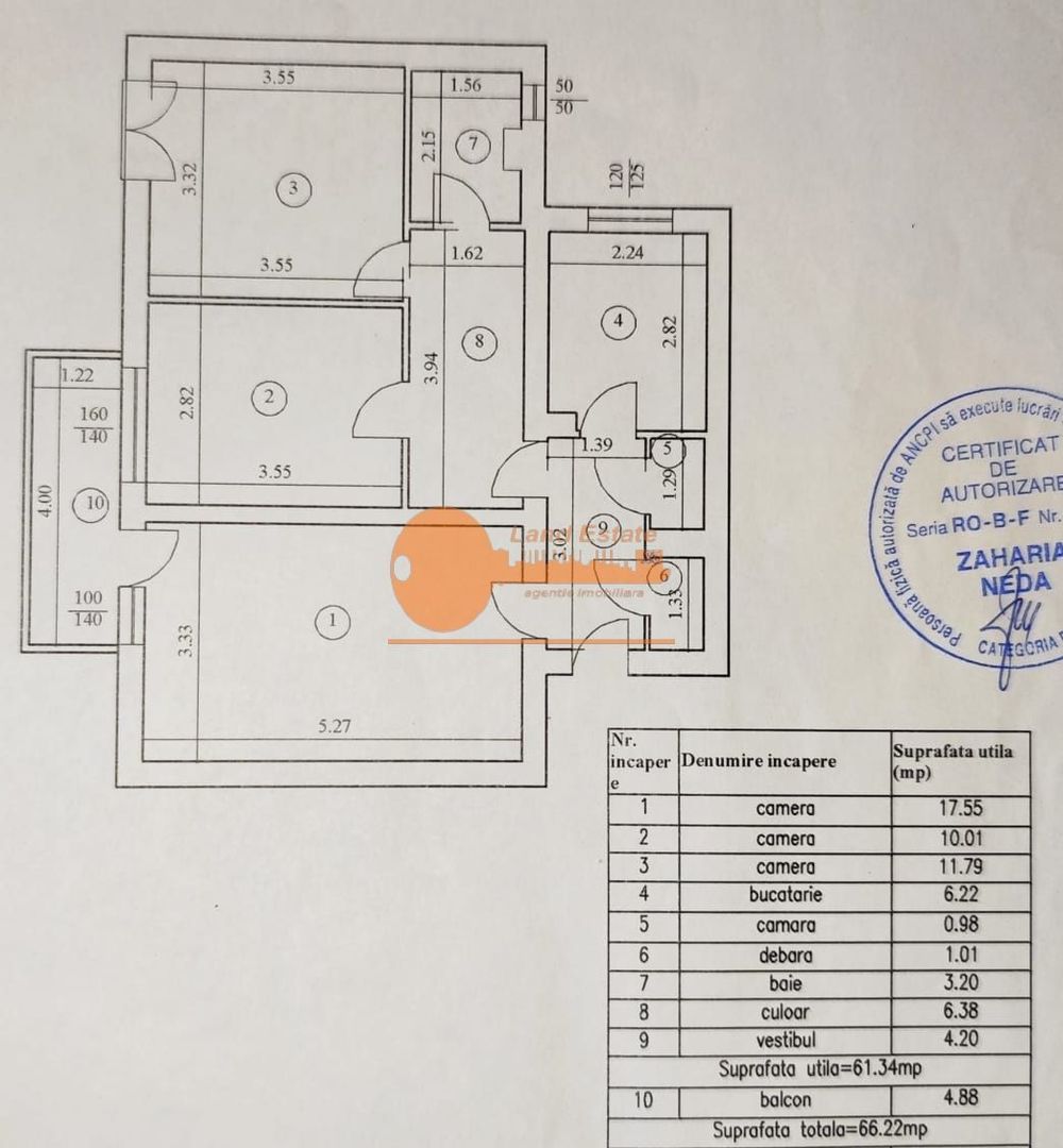 3 Camere Decomandat | 75 mp | Metrou Nicolae Grigorescu 100m - Schiță 9