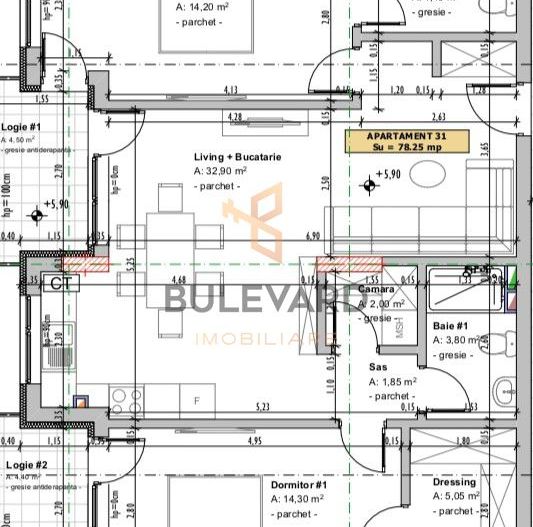 Apartament cu 3 camere/78,25 mp/CF/finisaje incluse! - Poză 2