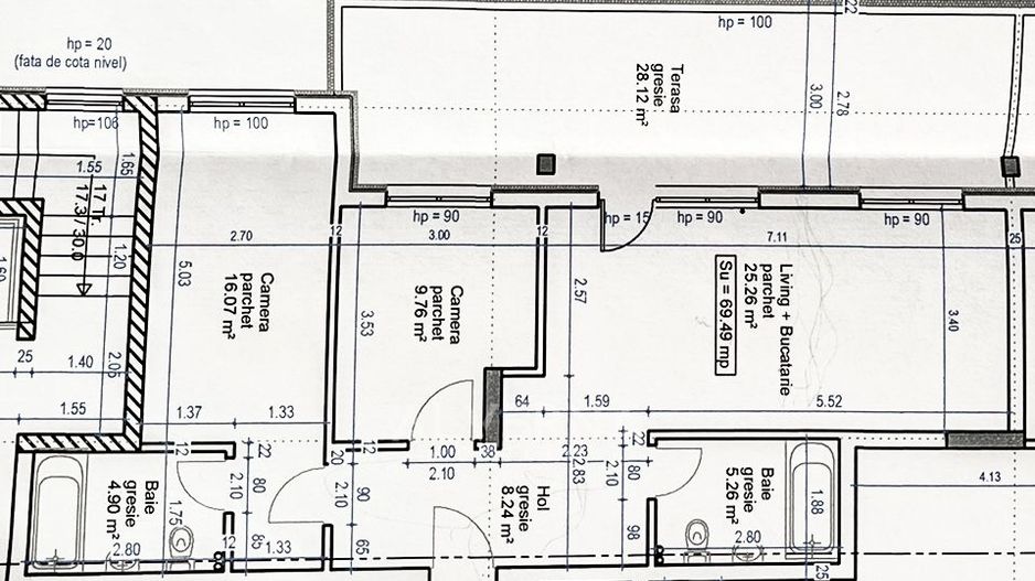 NOU! Apartamente cu 2-3 camere, semifinisat, balcon /terasa, zona VIVO - Poză 2