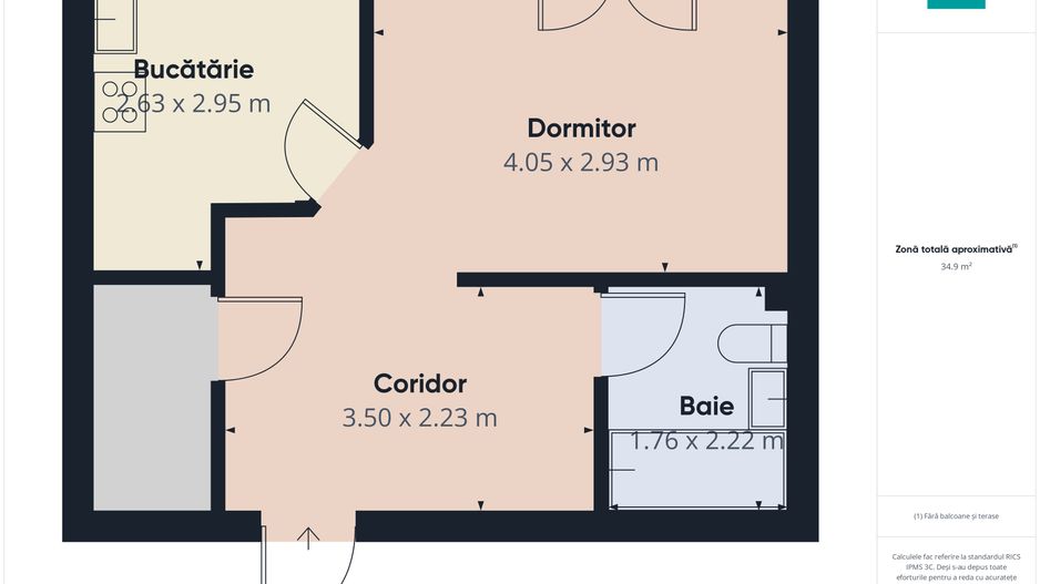 Apartament cu o cameră Giroc - Poză 6