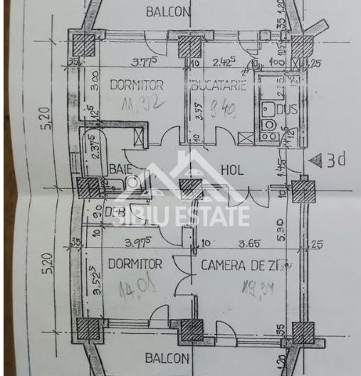 Apartament 75 mp. 3 camere 3 balcoane  decomandat in Sibiu- Terezian - Poză 9