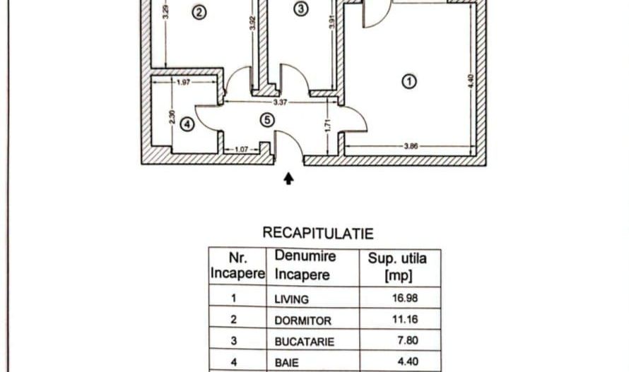 Apartament de 2 Camere Mobilat si Utilat complet + Loc de parcare - Schiță 31