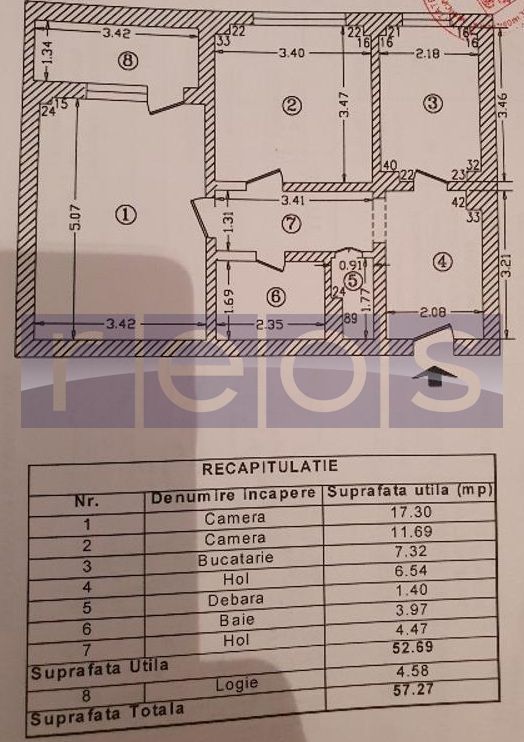 DE VANZARE APARTAMENT 2 CAMERE  POLONA | DECOMANDAT | METROU - Schiță 10