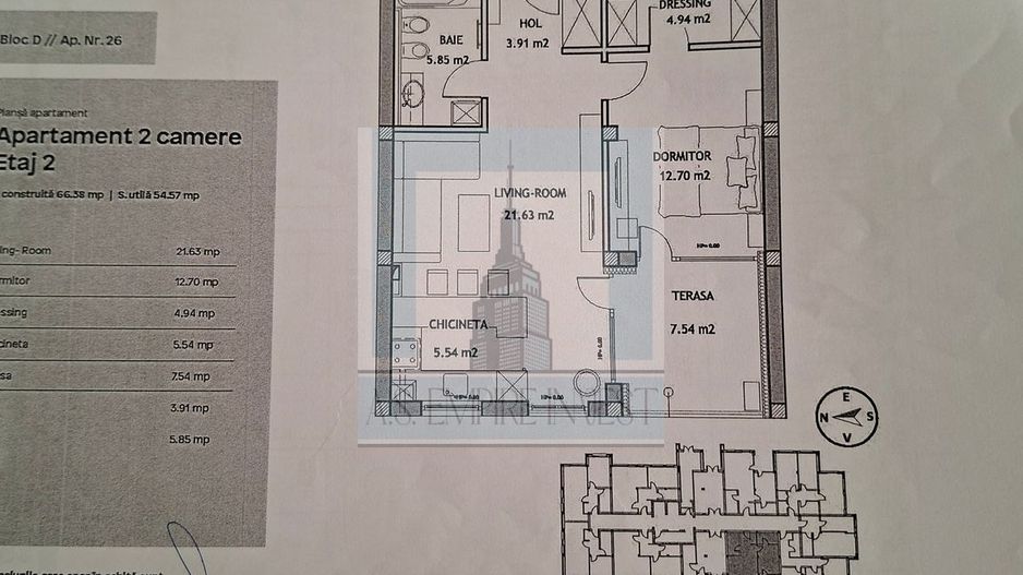 Vand apartament open space Coresi, Brasov, 2023, 61.2 mp - Poză 21