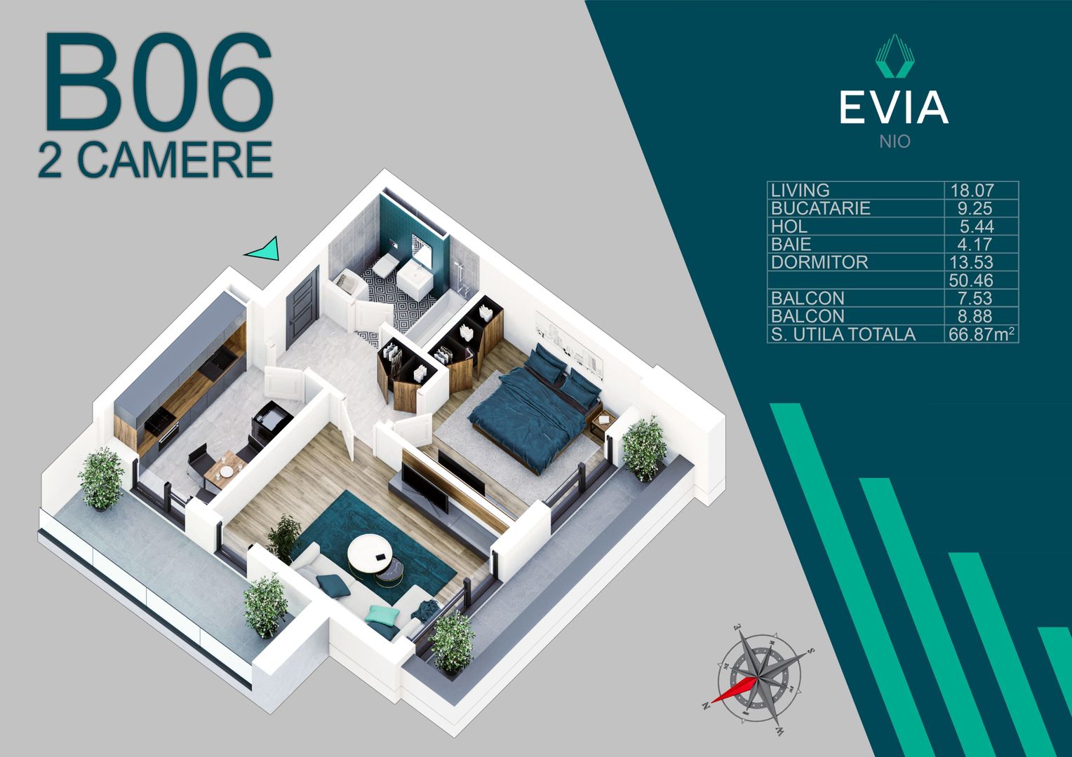 AP. 2CAM. DECOMANDAT DISPONIBIL IN PROIECTUL PREMIUM EVIA NIO! - Poză 4