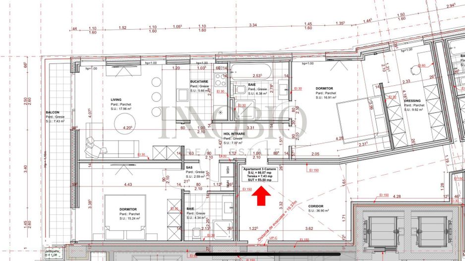 Apartament 3 camere 93 mp Bd. Unirii Union Plaza | Parcare inclusă - Schiță 10