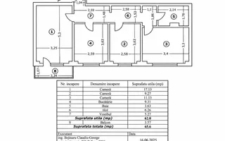 3 camere în Iancului | Etaj 7 | 65,6 mp | Compartimentare practică - Schiță 15