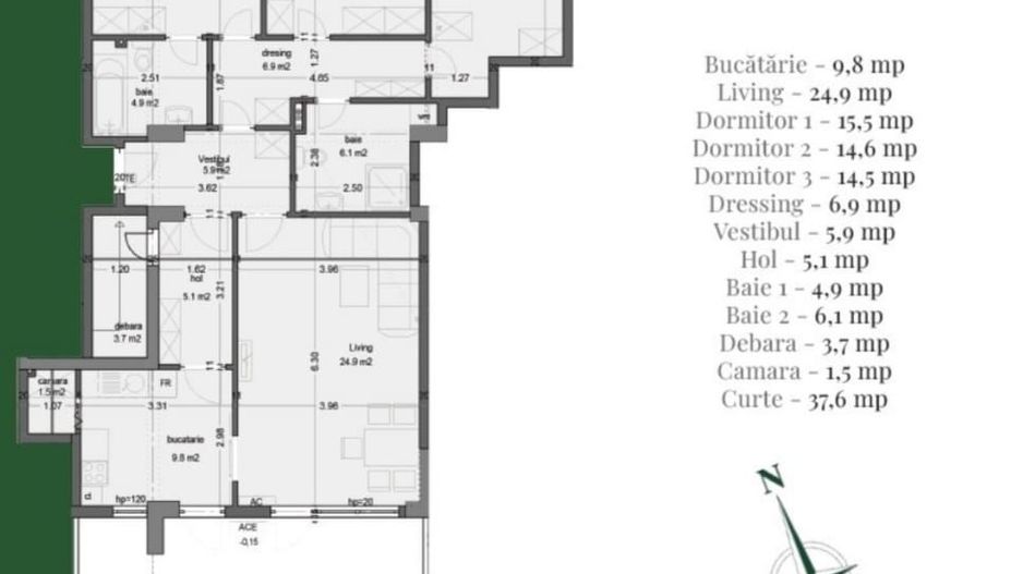 AP. 4CAM. SPATIOS+GRADINA. PROIECT UPPER PREMIUM / COMISION 0%! - Poză 1