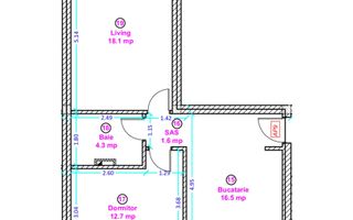 Apartament 2 camere cu bucatarie inchisa si gradina - Selimbar zona Lidl. - Schiță 4