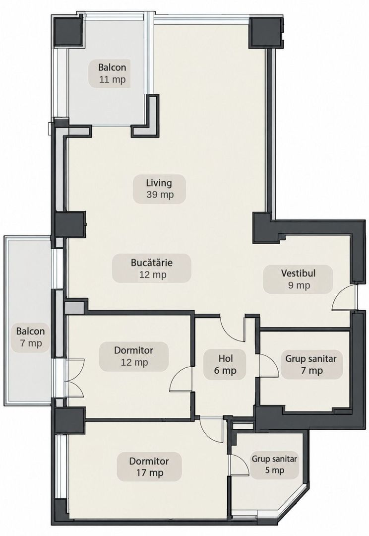 APARTAMENT 3 CAMERE | METROU PIPERA | - Schiță 9
