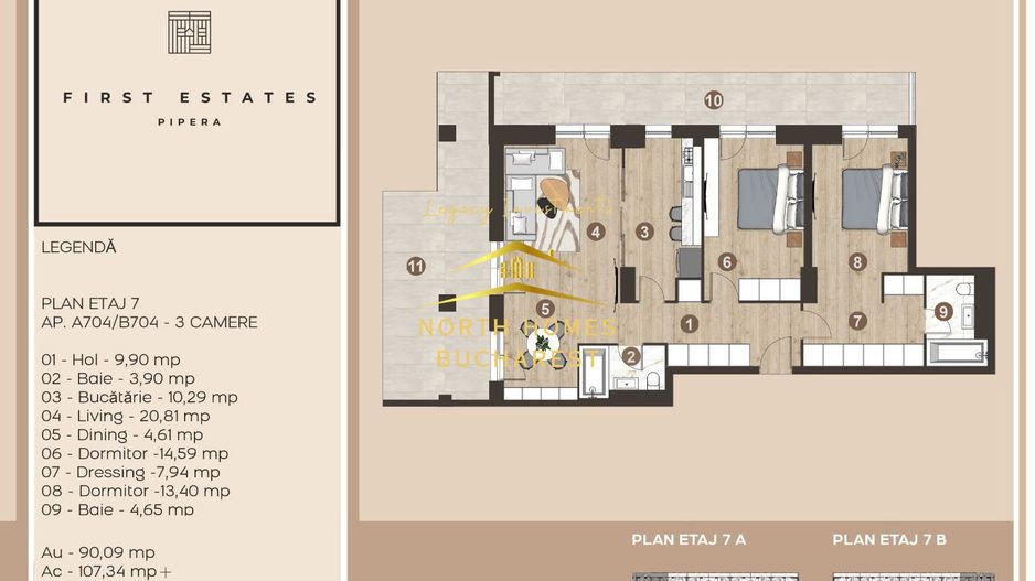 APARTAMENT 3 CAMERE |PIPERA |INCALZIRE GRATUITA |0% COMISION - Poză 14