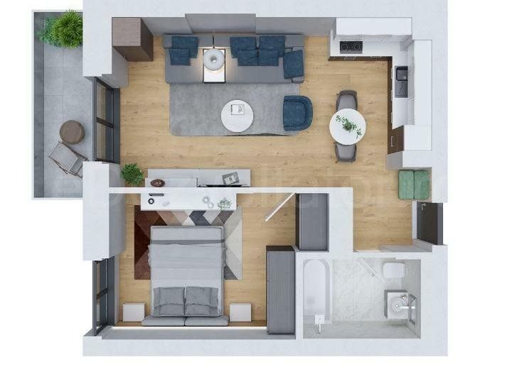 Apartament | 2 camere | Cortina North | Vedere libera Pipera - Schiță 14