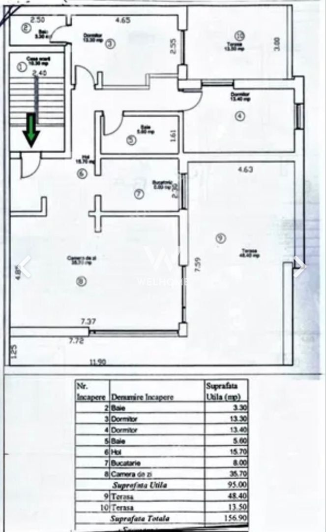 Penthouse MODERN cu 2 terase in Selimbar-Sibiu - Schiță 13