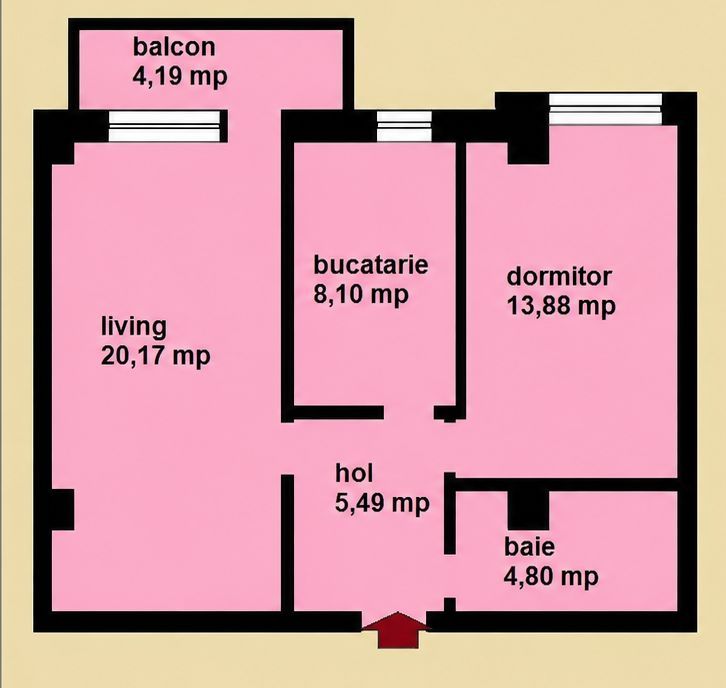Apartament 2 camere dec.–56,62 mp-97.000euro–Galata / Șos. Voinești - Poză 12