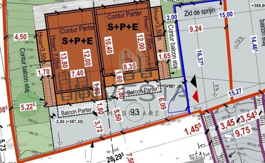 Teren cu autorizatie pentru 1 duplex. - Schiță 2