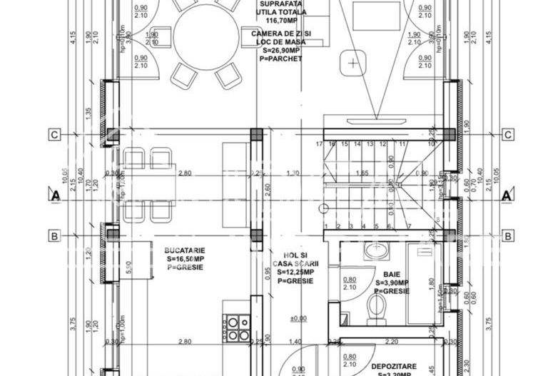 Casă modernă cu 4 camere și 300 mp de curte, in Sura Mica - Schiță 9