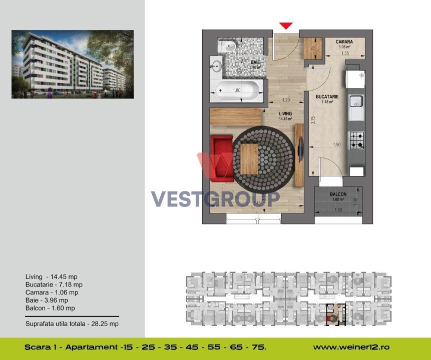 Garsoniera Decomandata- Weiner 14 Residence Direct Dezvoltator - Poză 14