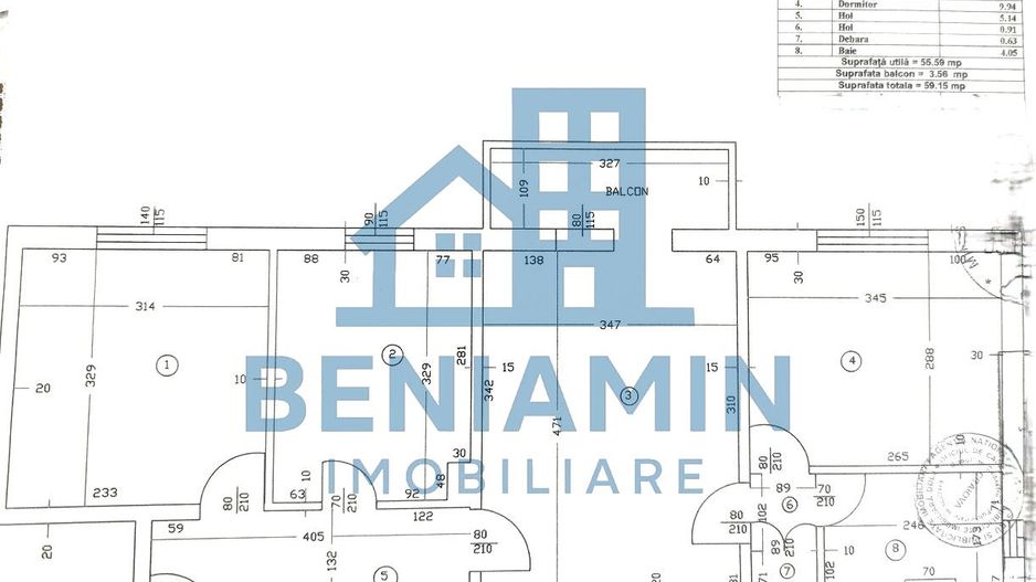 3 camere etaj 3 59mp an 1978 - centrala -pe principala -Craiovita - Schiță 8