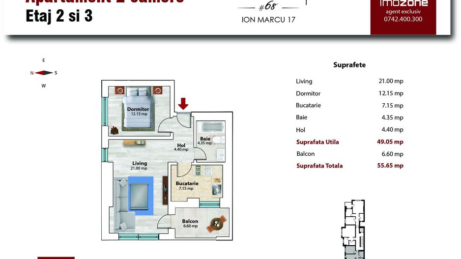 Apartament 2 camere decomandat etaj 2/5, Dr. Taberei - Plaza Mall Comision 0% - Poză 1