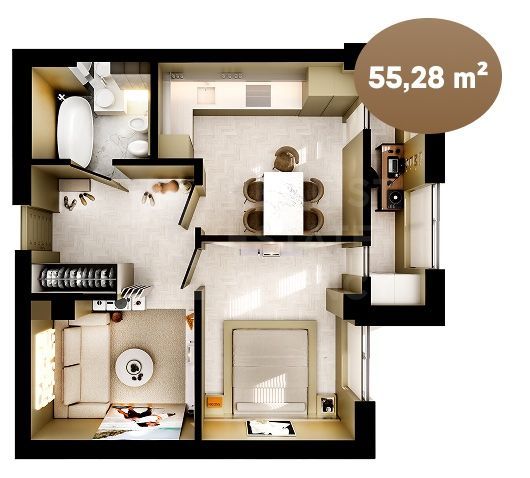 Vanzare apartament 1 cameră, str. Nicolae Dimo, Durlești - Poză 1