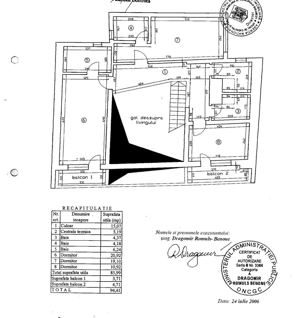 Duplex 200,38 mp utili + 32,51 mp balcoane + 2 locuri parcare + boxa - Dorobanti - Schiță 23
