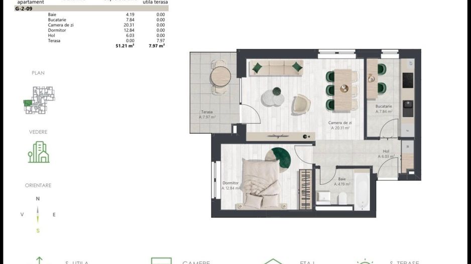COM 0% Apartament nou cu 2 camere, bucatarie inchisa | Denya Forest - Poză 11