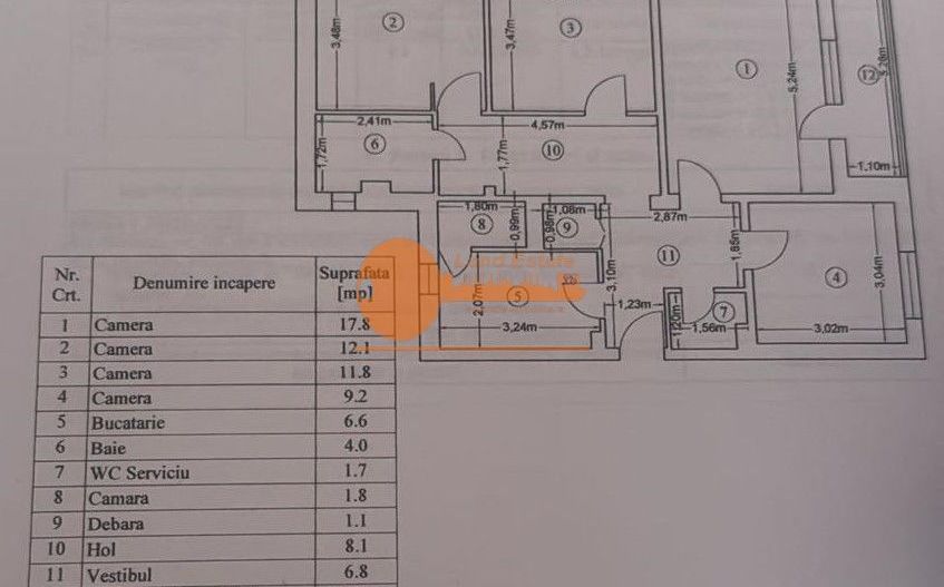 Apartament 4 camere  Parcul Morarilor - Spitalul Sf. Pantelimon - Schiță 9