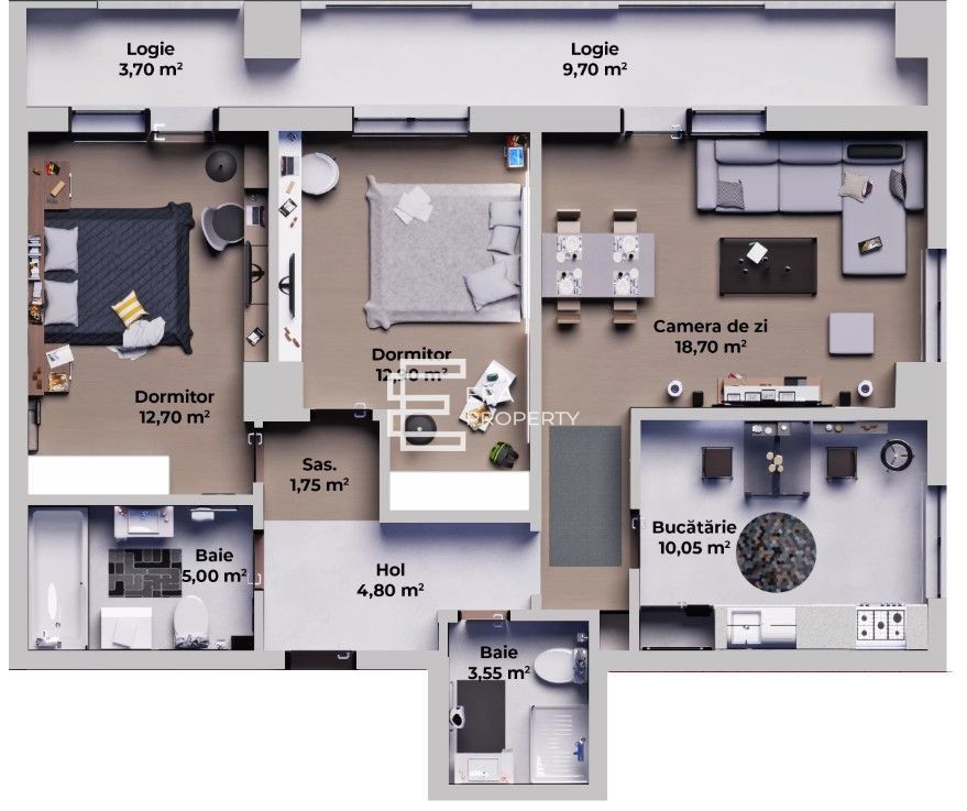 Apartament 3 camere, bloc nou, partial mobilat, Calea Surii Mici-Sibiu - Schiță 11