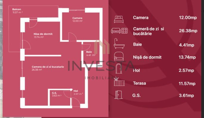 Apartament 3 camere, complex rezidential premium, zona Intre Lacuri - Schiță 2