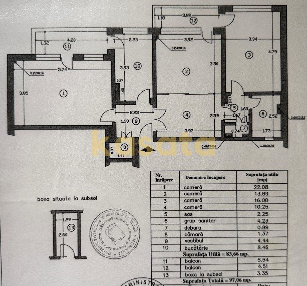 Apartament 4 Camere 🏡 | Etaj 1/6 🏢 | Fără Risc Seismic ✅| Boxă - Schiță 33