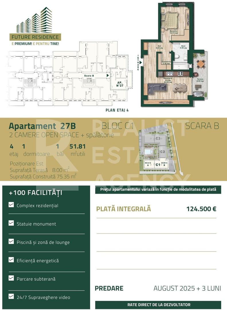 Vânzare, apartament, 2 camere, zona Torontalului, Timișoara - Schiță 8