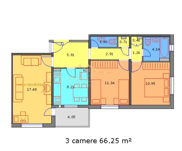 Apartament 3 camere // 70 mp // zona Dristor Kaufland - Schiță 19