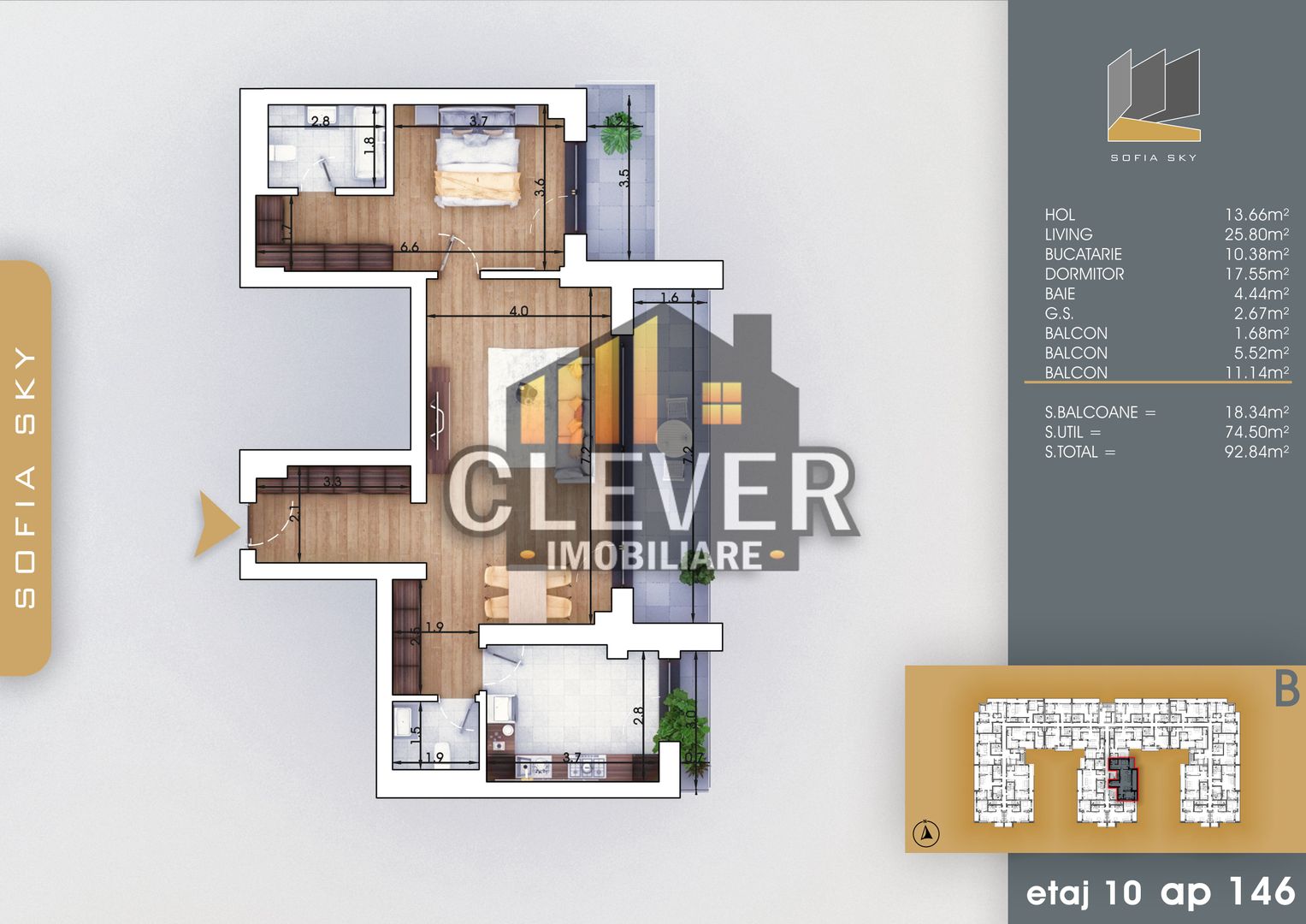 Apartament 2 camere spatios, 93 mp, 2 bai - metrou Nicolae Teclu - Poză 1