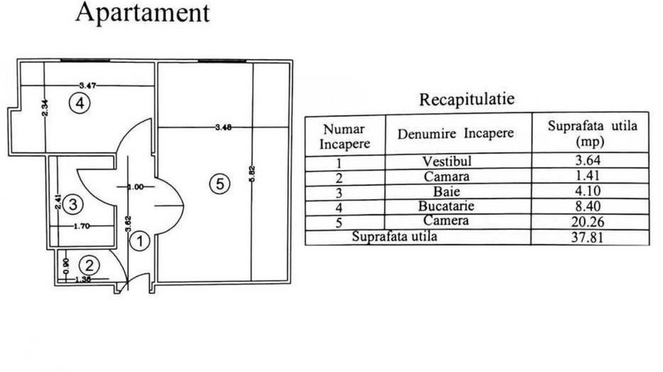 GARSONIERA PAJURA, PRIMA INCHIRIERE, BUCATARIE INCHISA, MODERN - Schiță 7