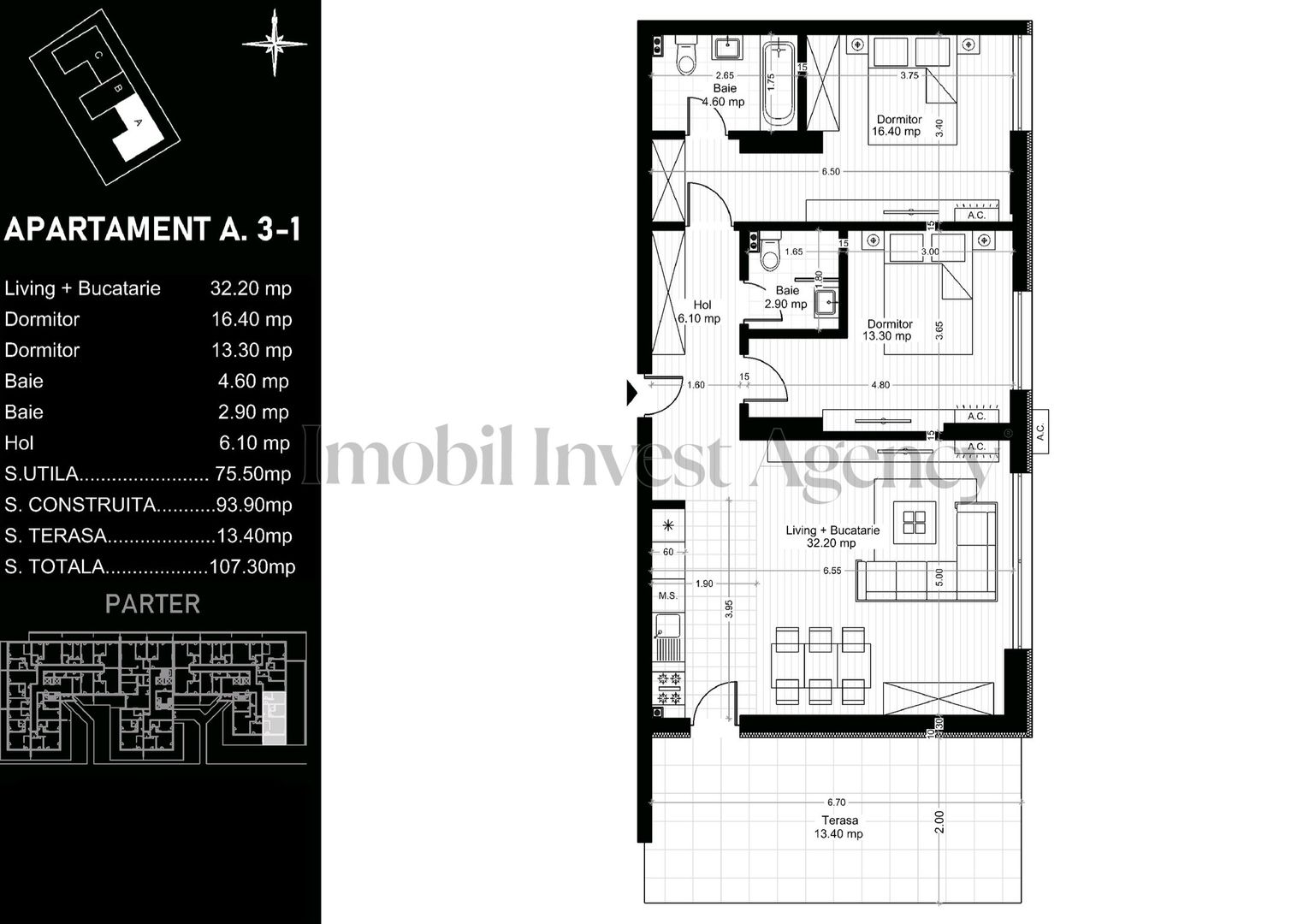 Apartament 3 camere de vanzare Pipera - Schiță 8