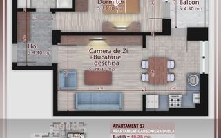 2 camere -proiect nou - Metrou Nicolae Teclu - Schiță 10