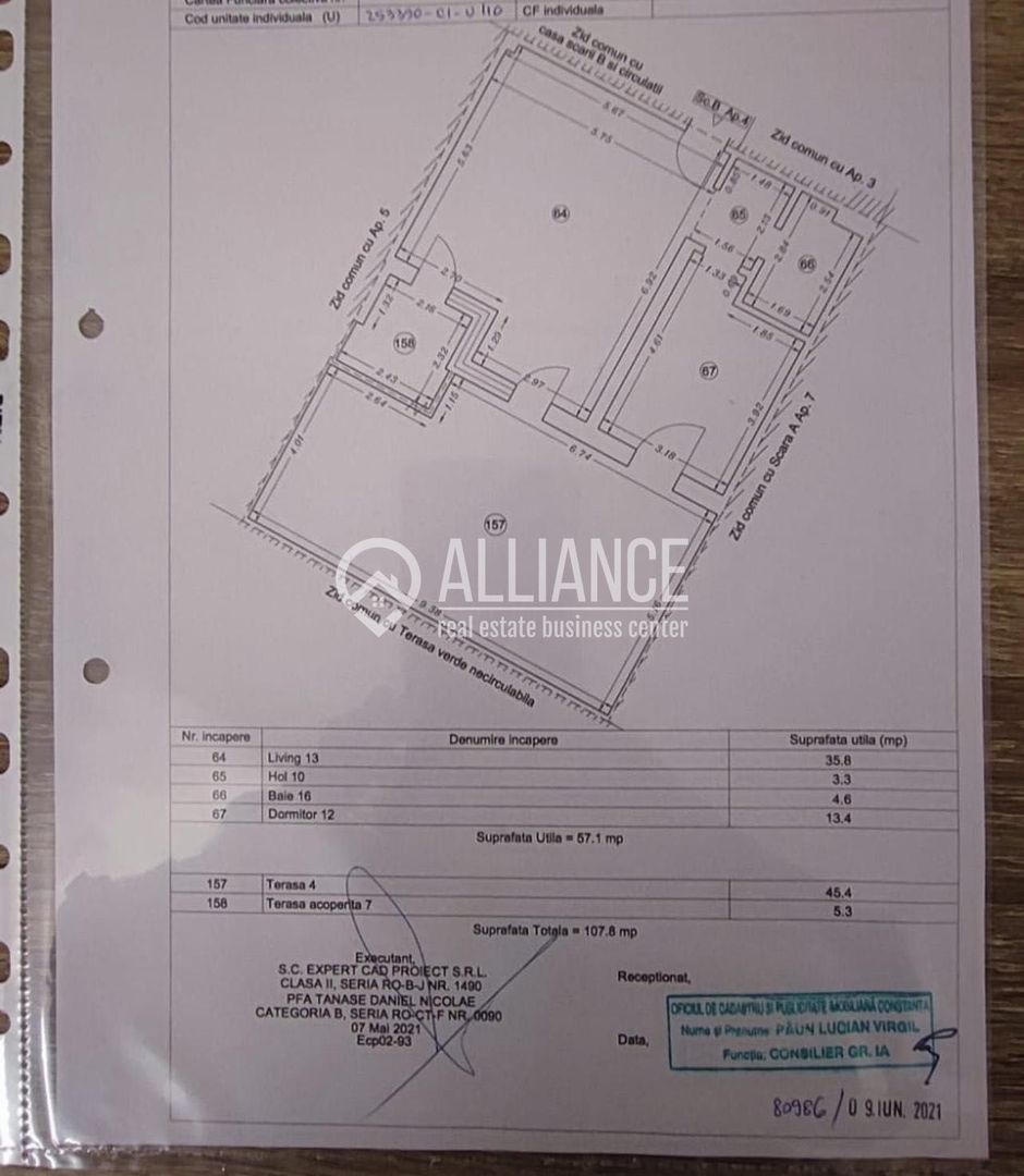 Tomis Park ( cod 12 ) 2 camere cu terasa 108 m - Poză 8