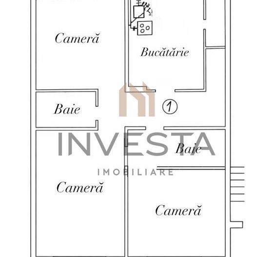 Apartament 3 camere , 70 mp, zona The Office – Marasti - Schiță 4