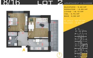 Apartament 2 camere decomandate Th. Pallady Comision 0 - Schiță 11
