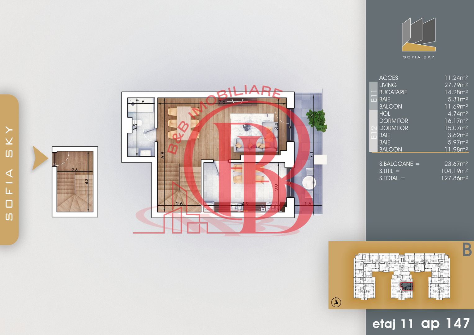 Duplex 3 camere Bloc Finalizat 7min Metrou Th. Pallady - Schiță 2