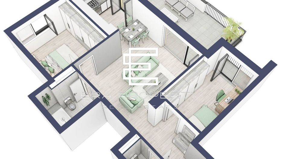 Apartament 3 Camere | 66,5 mp + Terasă 27 mp | – Sibiu - Schiță 14