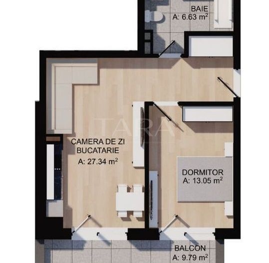 Apartament 2 camere, Florești – 47 mp, etaj intermediar - Poză 1