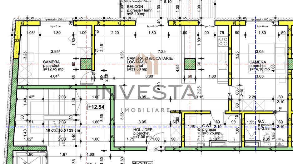 Apartament 3 camere Mărăști – clădire nZEB -  localizare Premium - Schiță 2